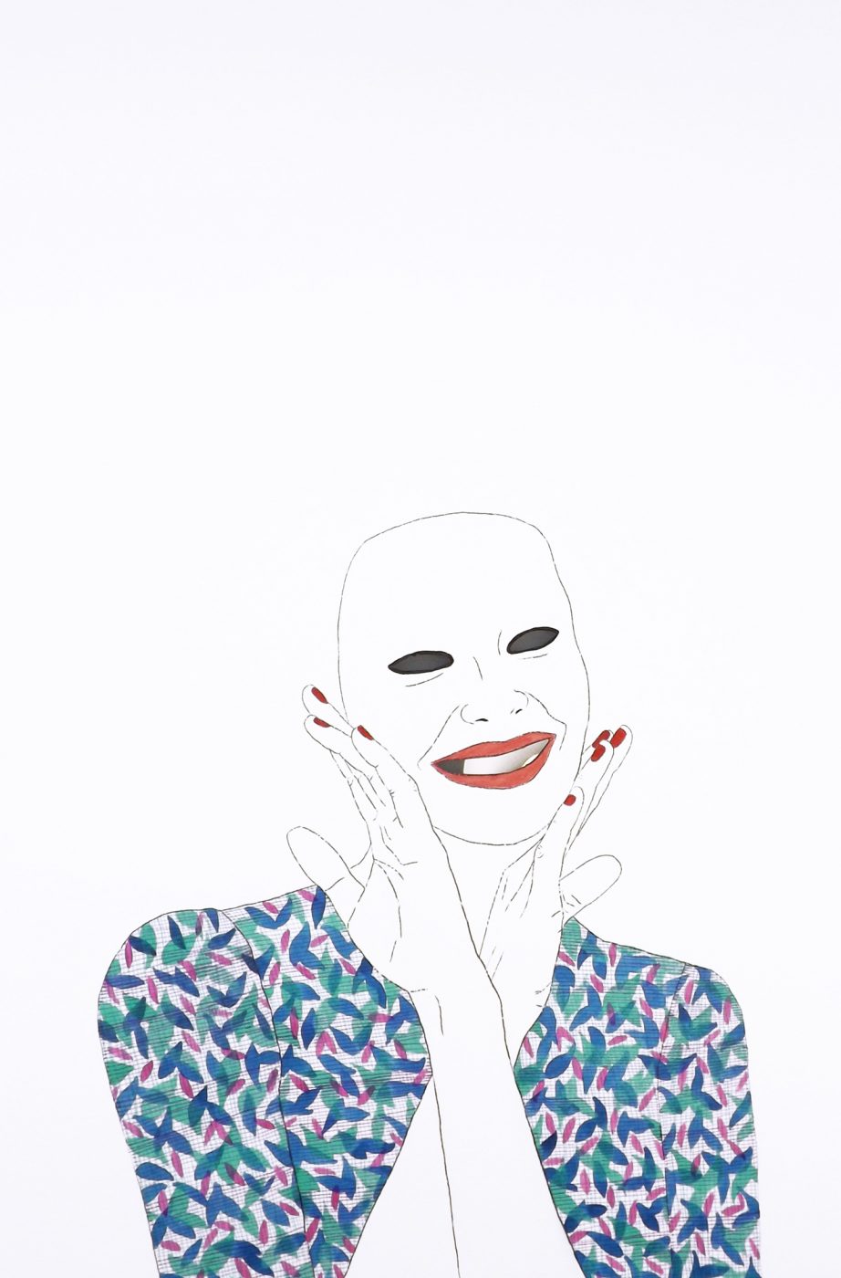 Mascarada, 50x32,5cms, Técnica mixta sobre papel, 2016.